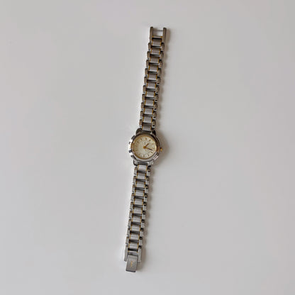 Yves Saint Laurent 1990s Round Dial Two Tone Watch