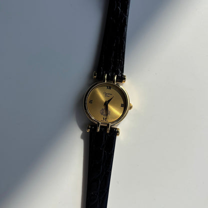 Dior 1990s Round Dial Gold Plated Watch