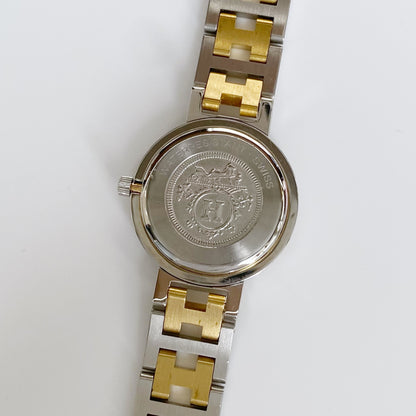 Hermes 1990s Clipper Round Two Tone Watch