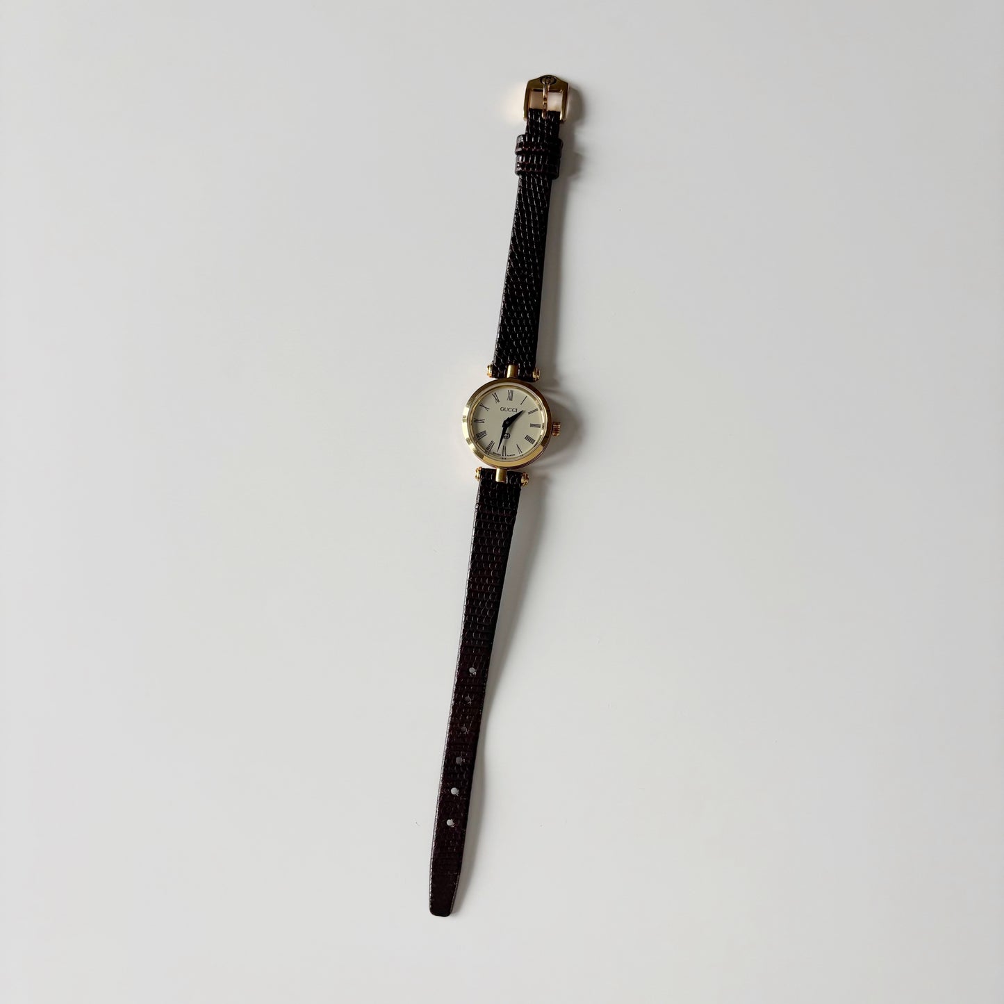 Gucci 1990s Sherry Round Dial Gold Plated Watch