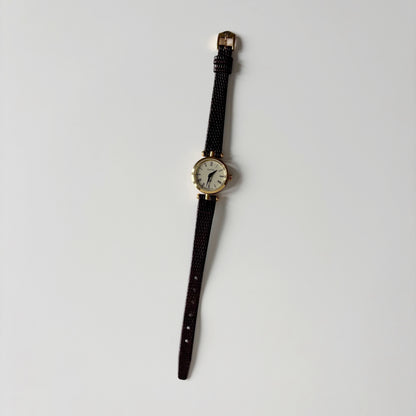 Gucci 1990s Sherry Round Dial Gold Plated Watch