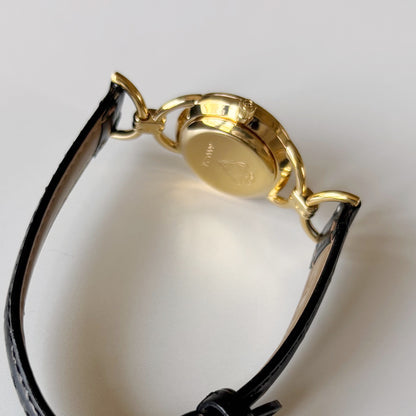 Gucci 1990s Seashell Dial Horsebit Gold Plated Watch