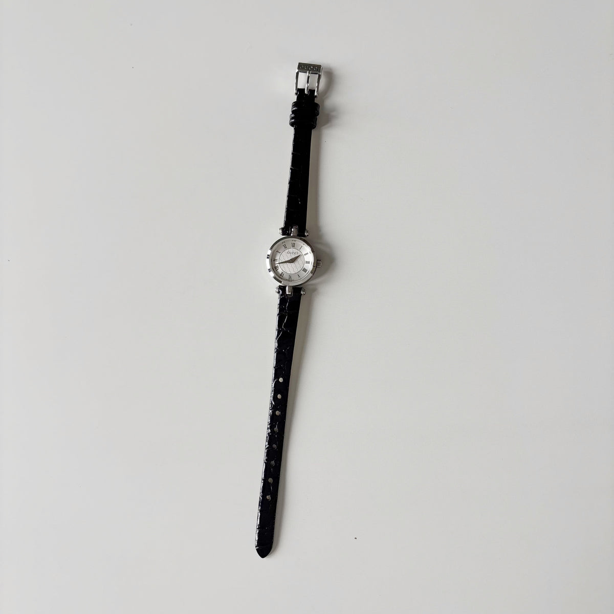 Gucci 1990s Round Dial Stainless Steel Watch