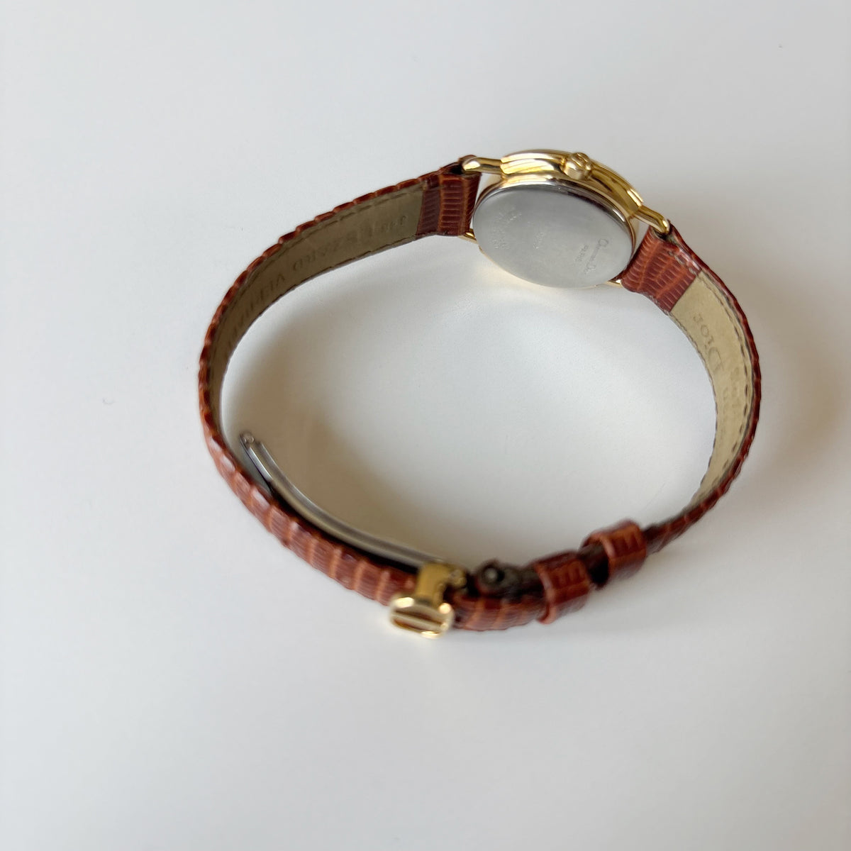 Dior 1990s Seashell Round Dial Gold-Plated Watch