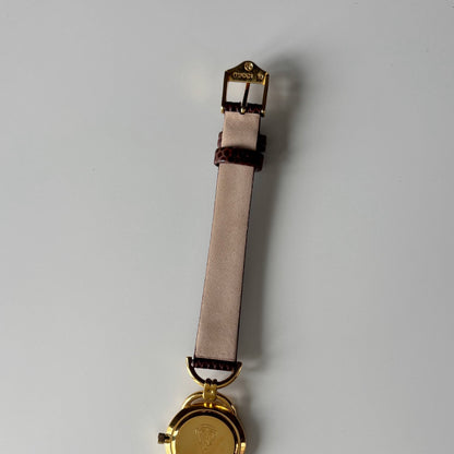 Gucci 1980s Cream Dial Gold Plated Horsebit Watch