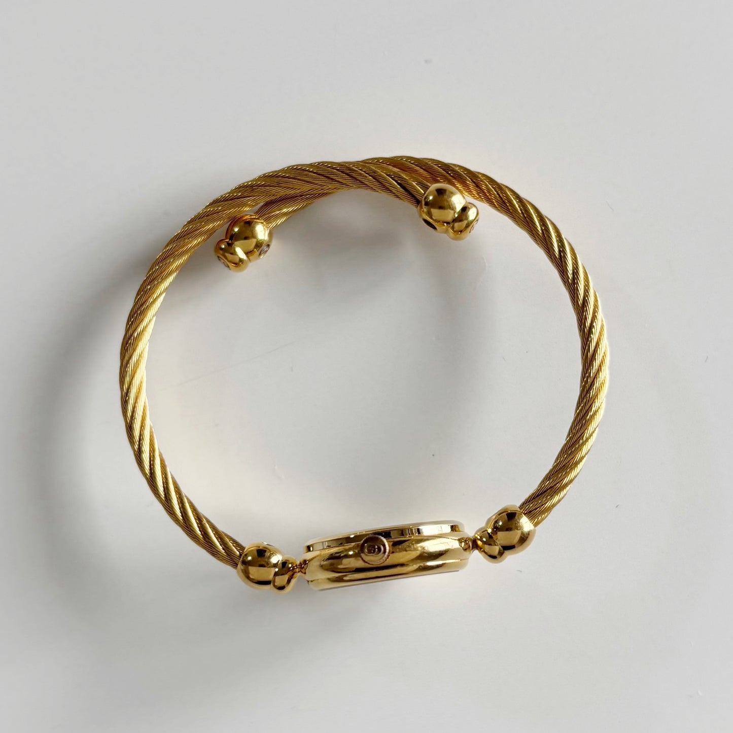 Gucci 1990s Gold Plated Cable Bangle Watch