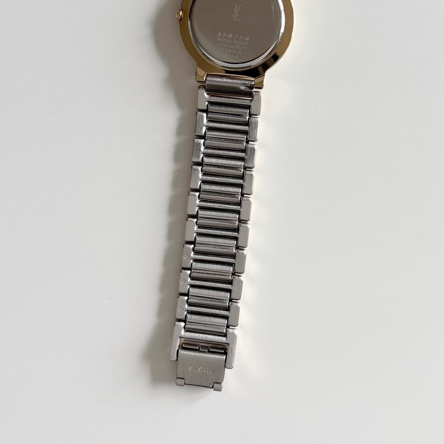 Yves Saint Laurent 1990s Round Dial Two Tone Watch (Large)