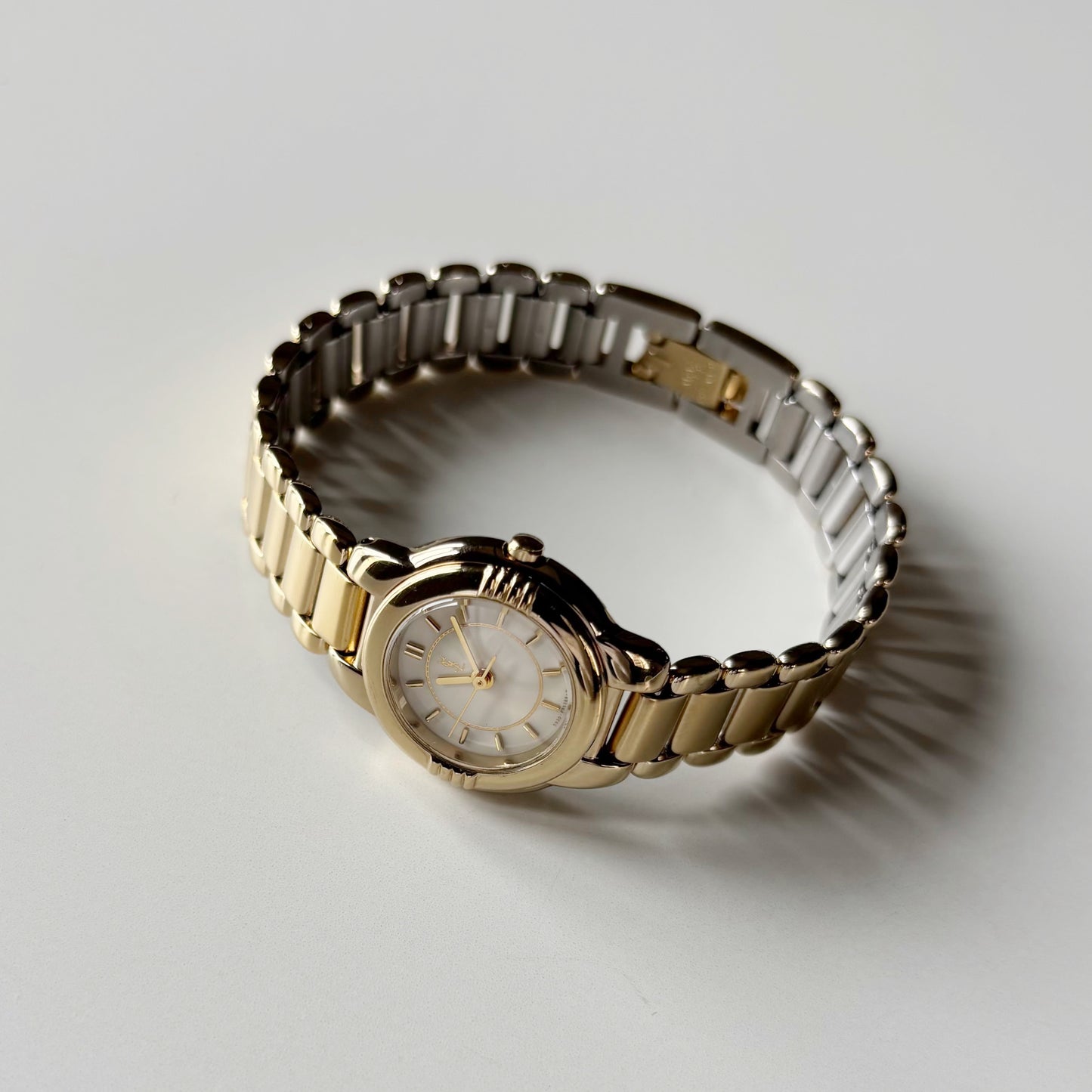 Yves Saint Laurent 1990s Round Dial Gold Plated Watch