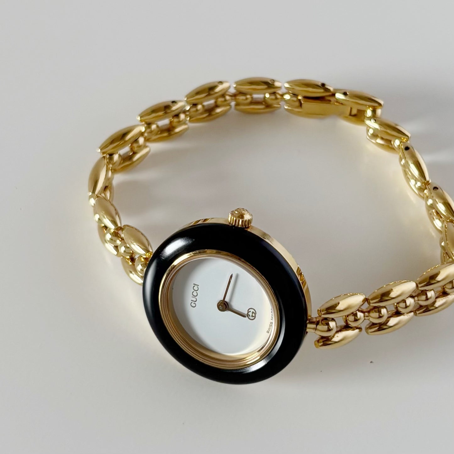 Gucci 1990s Interchangeable Bezel Gold Plated Watch with 6 bezels, Case (160mm)