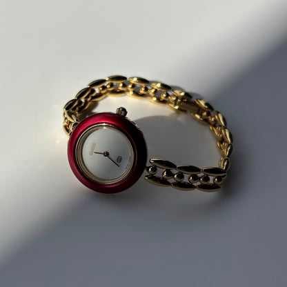 Gucci 1990s Interchangeable Bezel Gold Plated Rice Chain Watch (165mm)