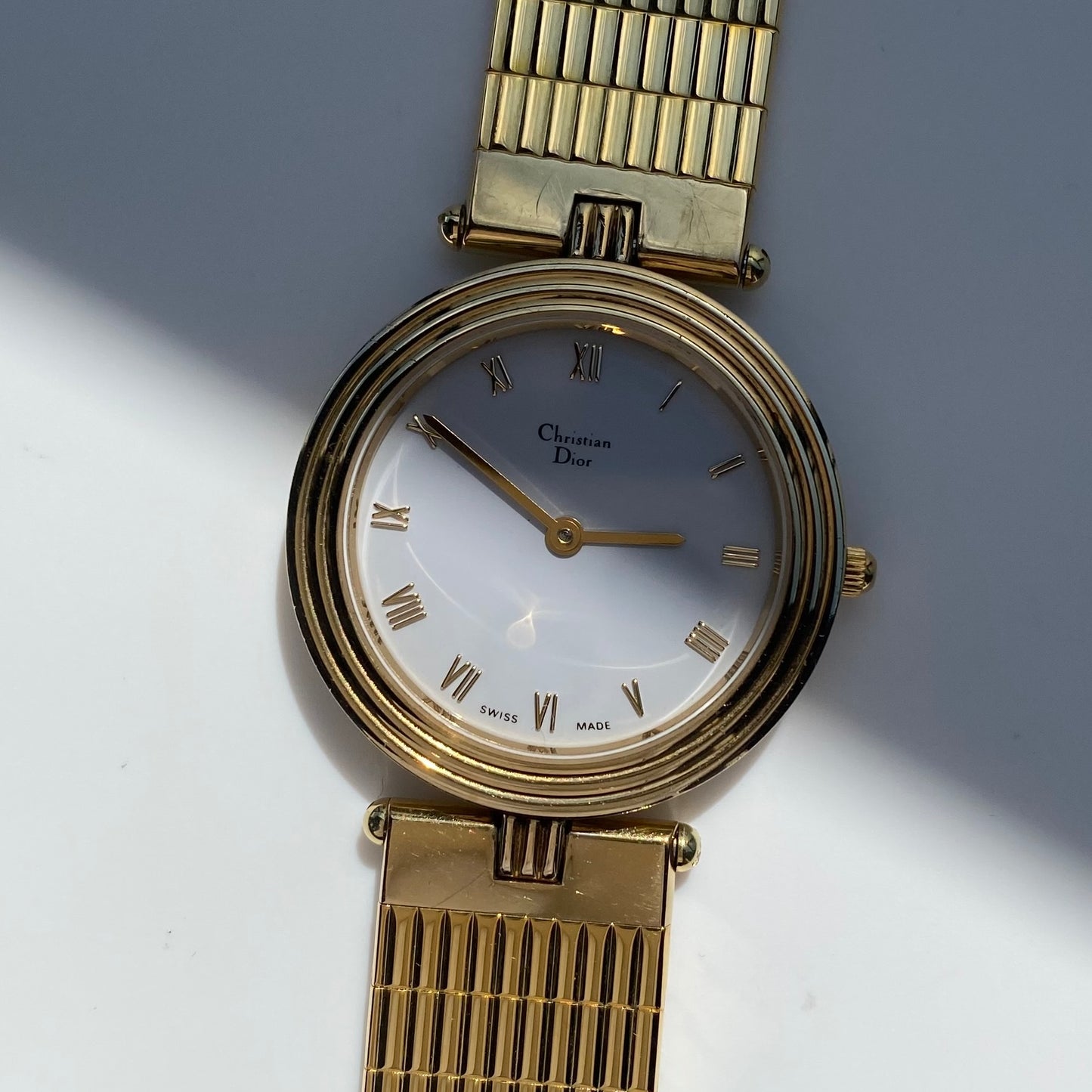 Dior 1990s Round Dial Gold Plated Watch (Large)