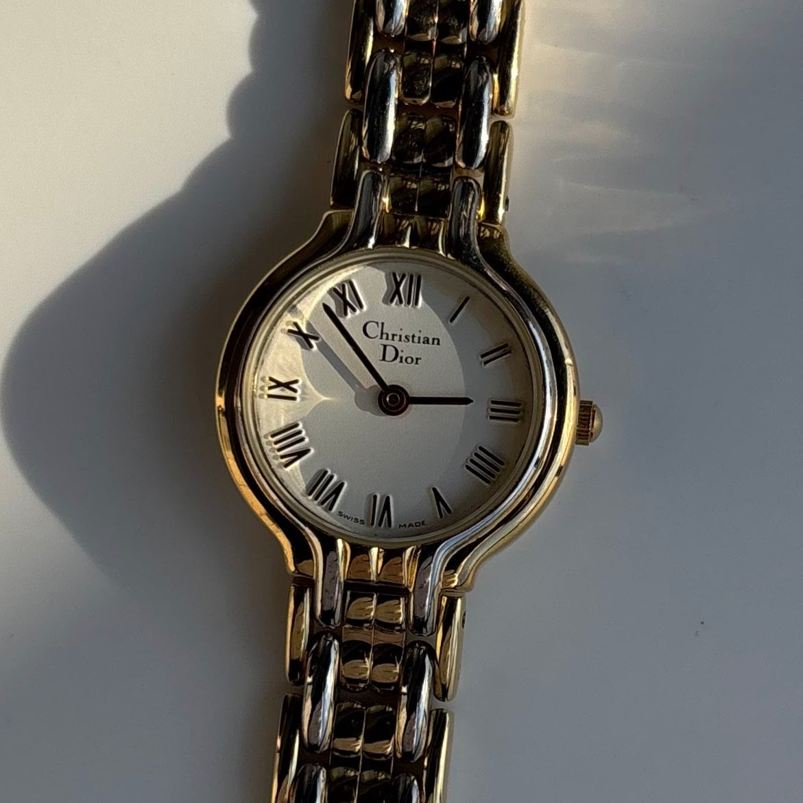 Dior 1990s Round Dial Two Tone Watch