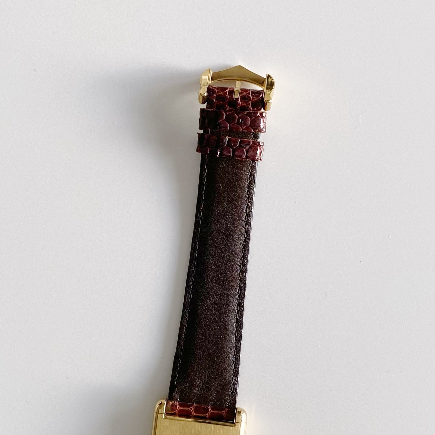Cartier 1980s Must de Tank Burgundy Dial Manual Winding Watch (LM)