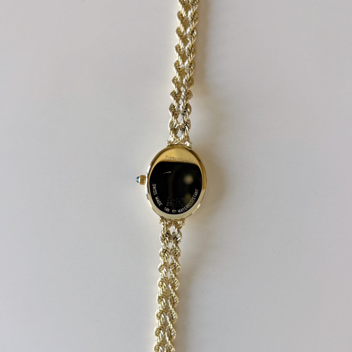 Tiffany 1990s 14K Oval Dial Cocktail Watch