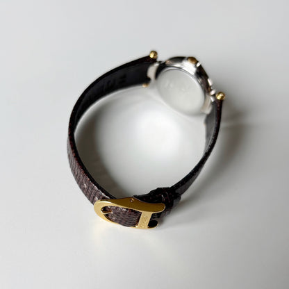 Dior 1990s Round Dial Two Tone Watch