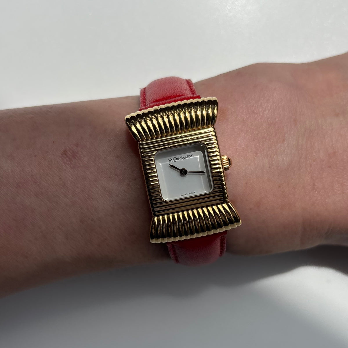 Yves Saint Laurent 1990s Ribbon Gold Plated Watch