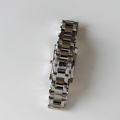 Fendi 1990s Seashell Dial Stainless steel Tank Watch