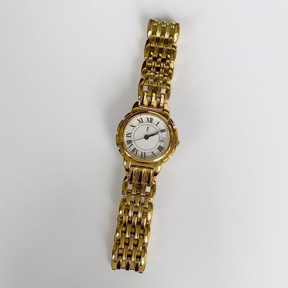 Yves Saint Laurent 1990s Date Gold Plated Round Watch