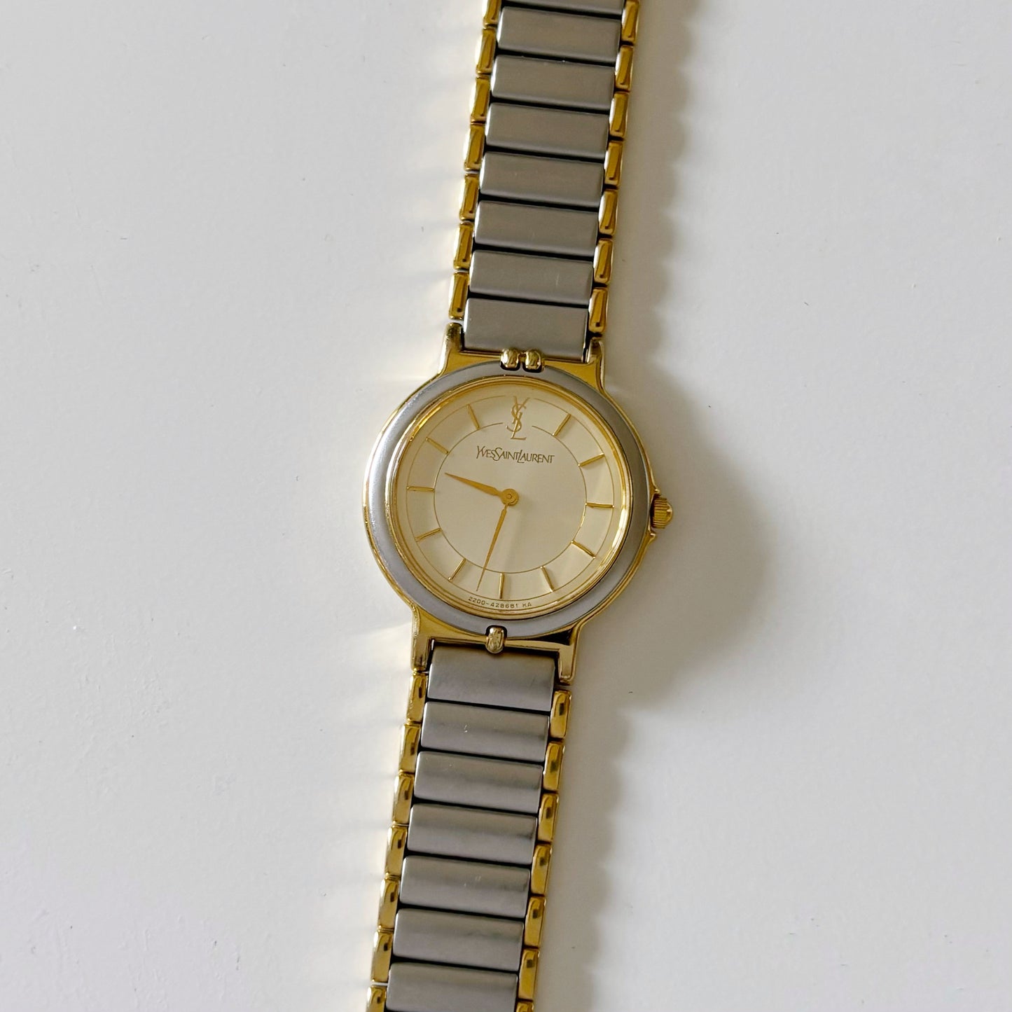 Yves Saint Laurent 1990s Two Tone Round Watch