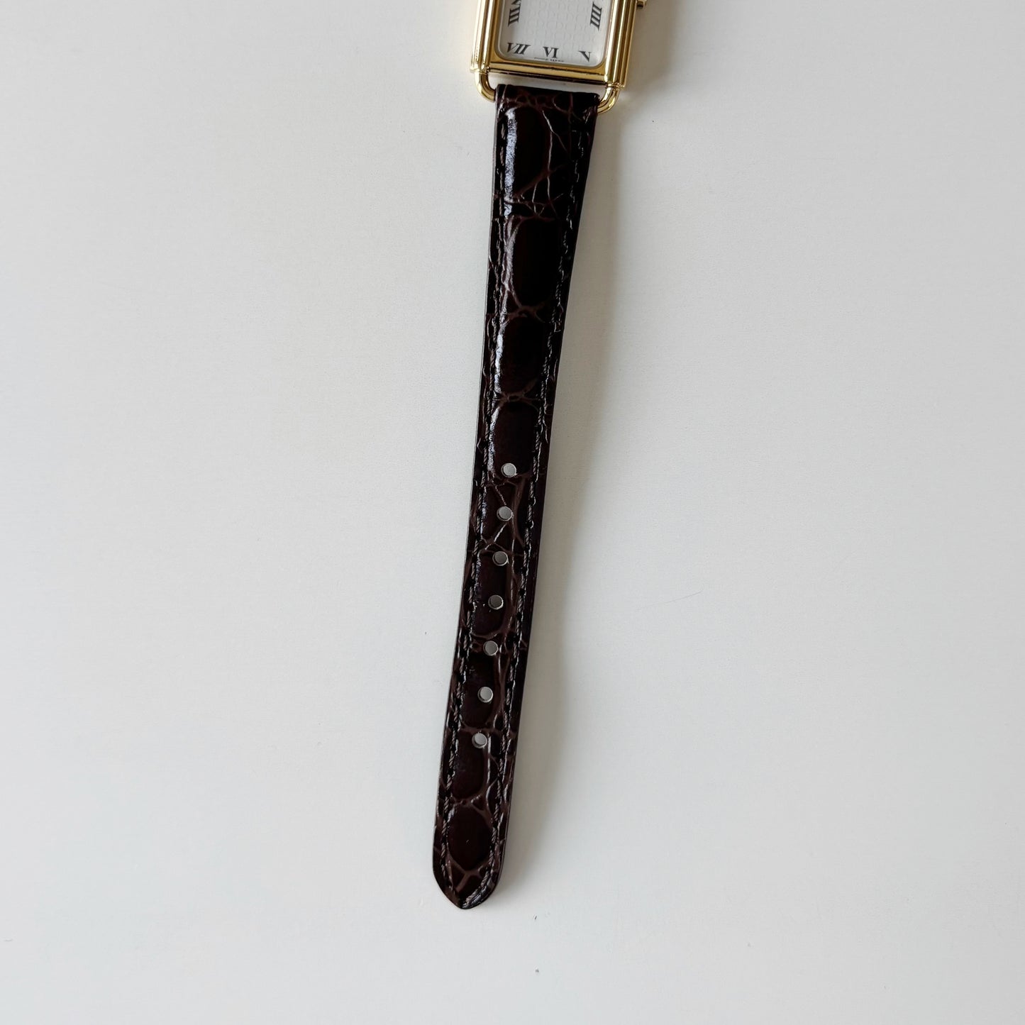Dior 1990s CD Logo Tank Gold Plated Watch