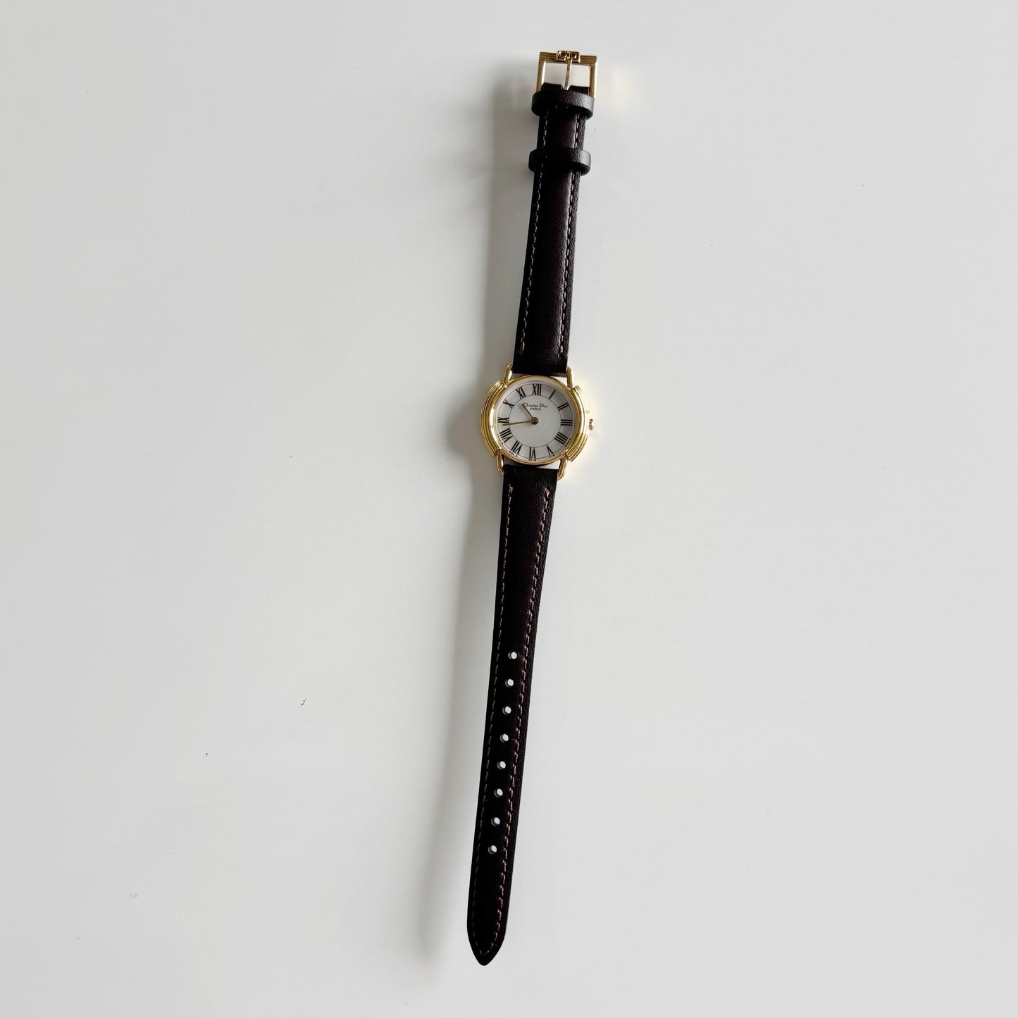 Dior 1990s Seashell Dial Gold Plated Watch