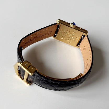 Cartier 1990s Must de Tank Black Dial Watch (SM)