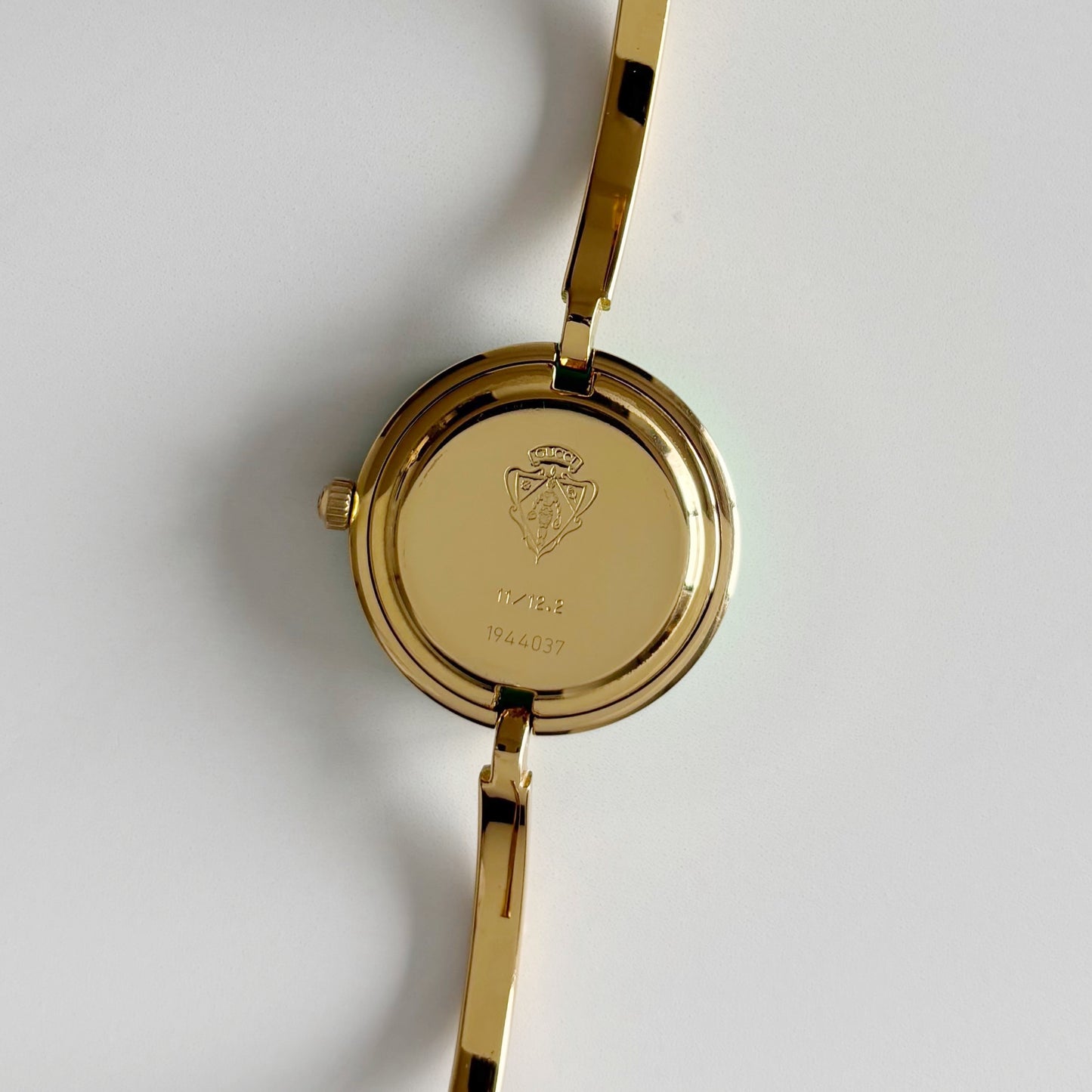 Gucci 1990s Interchangeable Bezel Gold Plated Watch with 12 bezels, case