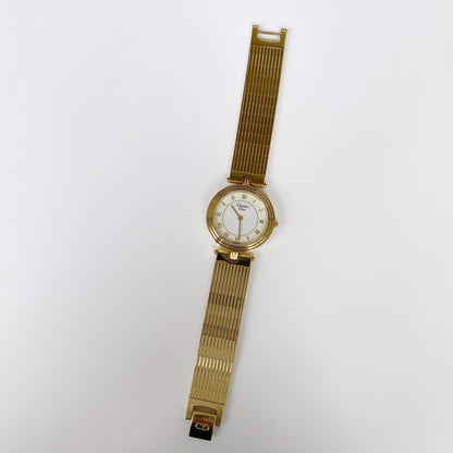 Dior 1990s Gold Plated Round Watch