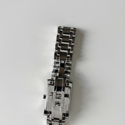 Fendi 1990s Seashell Dial Tank Silver Watch