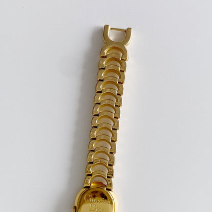 Dior 1990s Oval Gold Plated Watch
