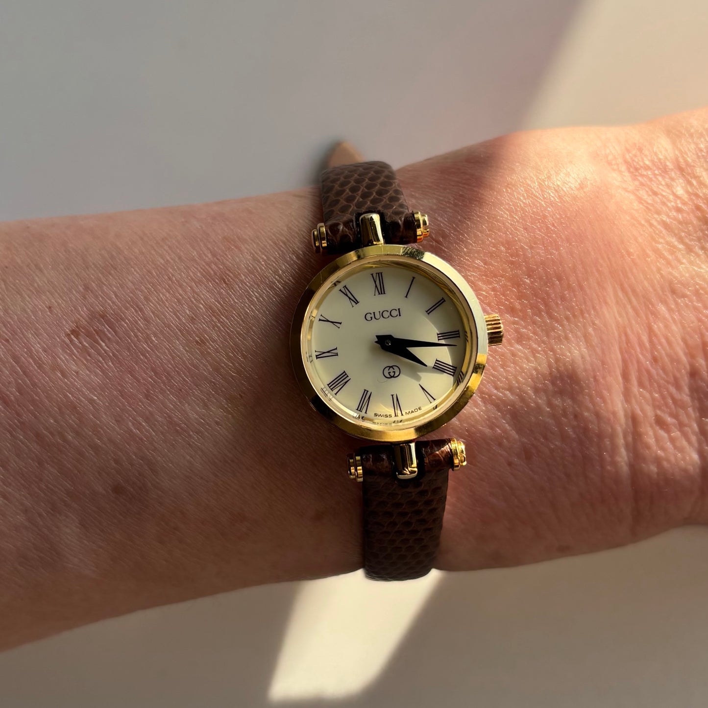 Gucci 1980s Sherry Round Dial Gold Plated Watch