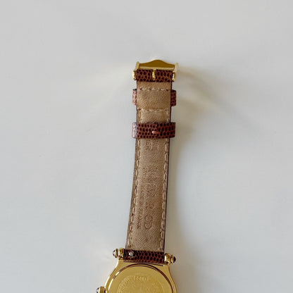 Gucci 1990s Gold Dial Gold Plated Watch