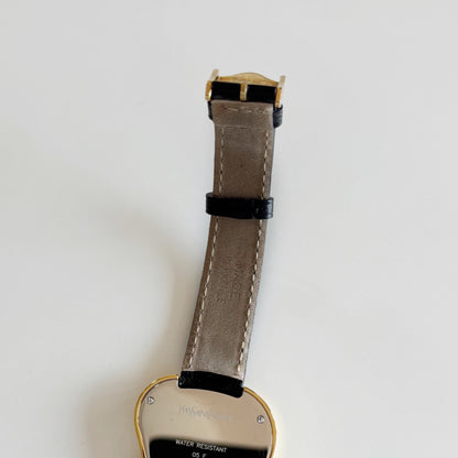 Yves Saint Laurent 1990s Heart Shaped Gold Plated Watch