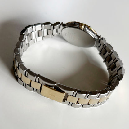 Yves Saint Laurent 1990s Round Dial Two Tone Watch