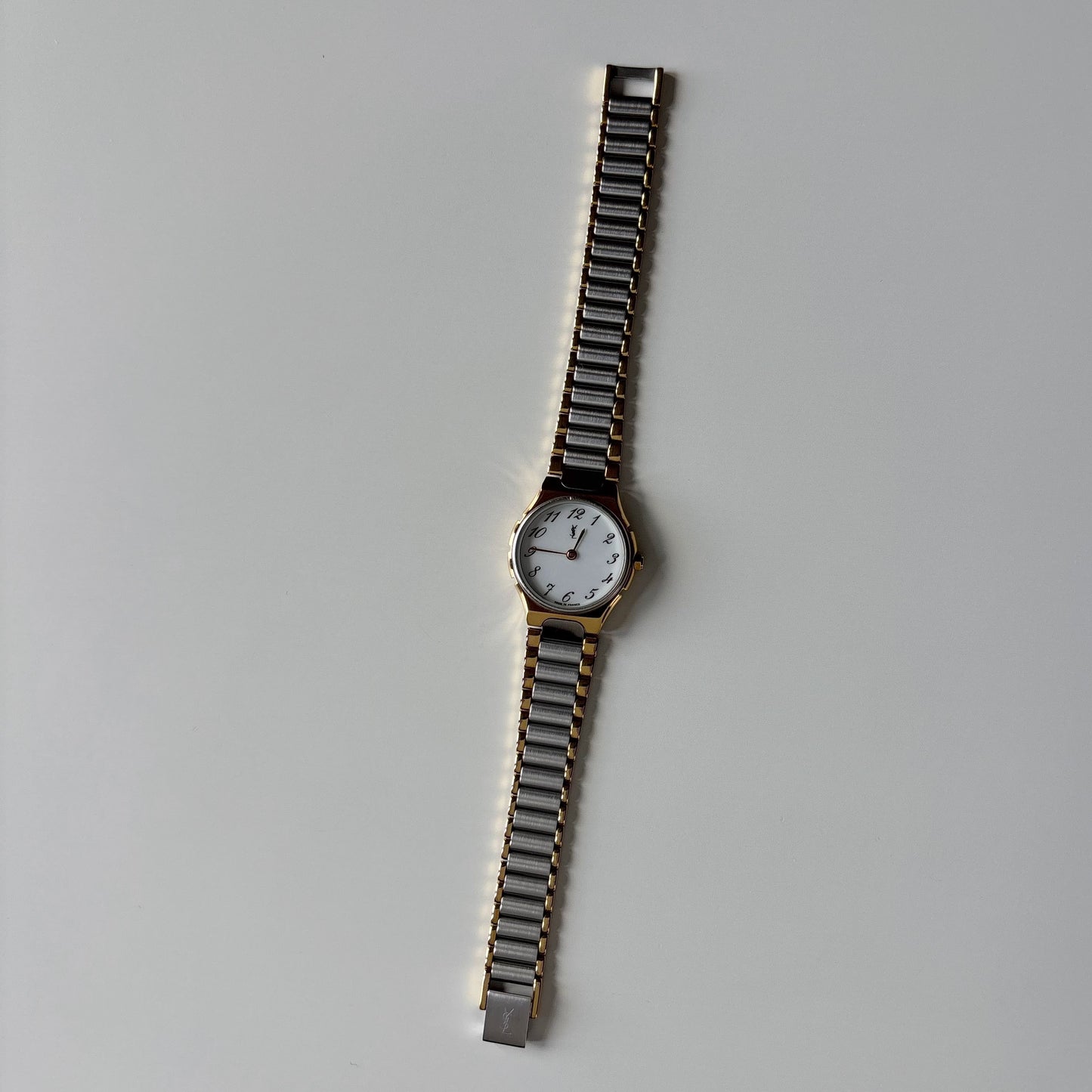 Yves Saint Laurent 1990s Round Dial Two Tone Watch