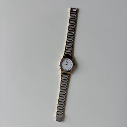 Yves Saint Laurent 1990s Round Dial Two Tone Watch
