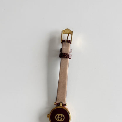 Gucci 1990s Sherry Round Dial Gold Plated Watch