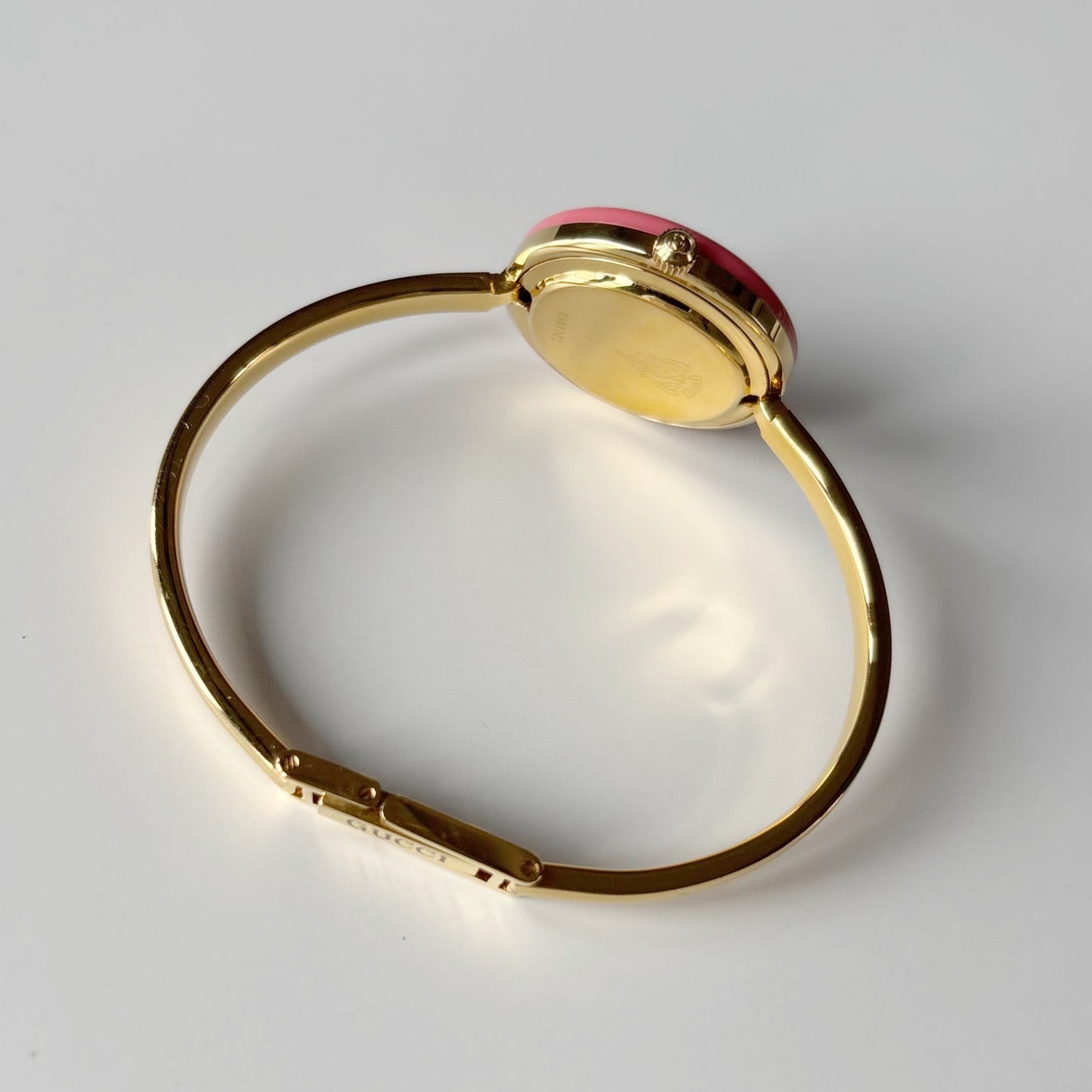 Gucci 1990s Interchangeable Bezel Gold Plated Bangle Watch with 12 bezels, case