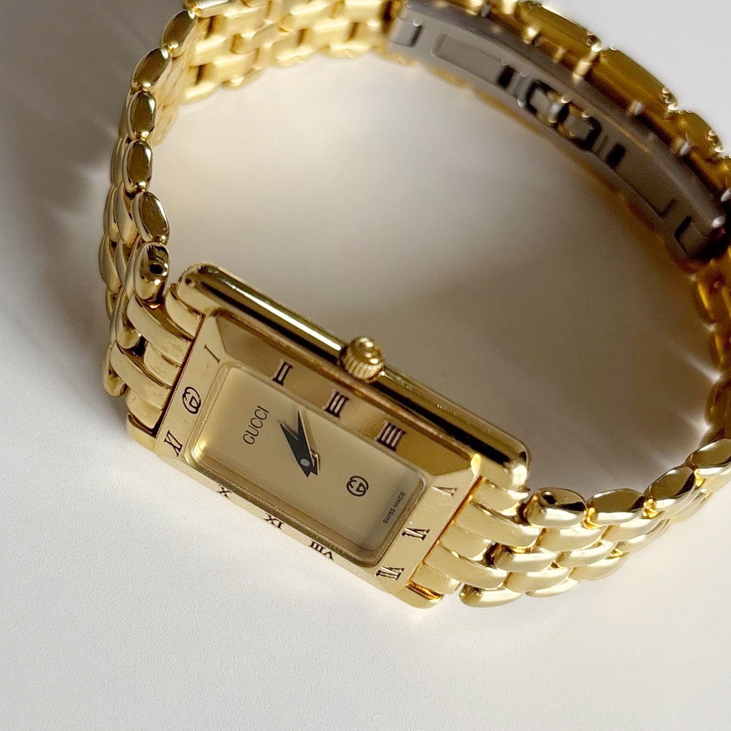 Gucci 1990s Tank Gold Plated Watch