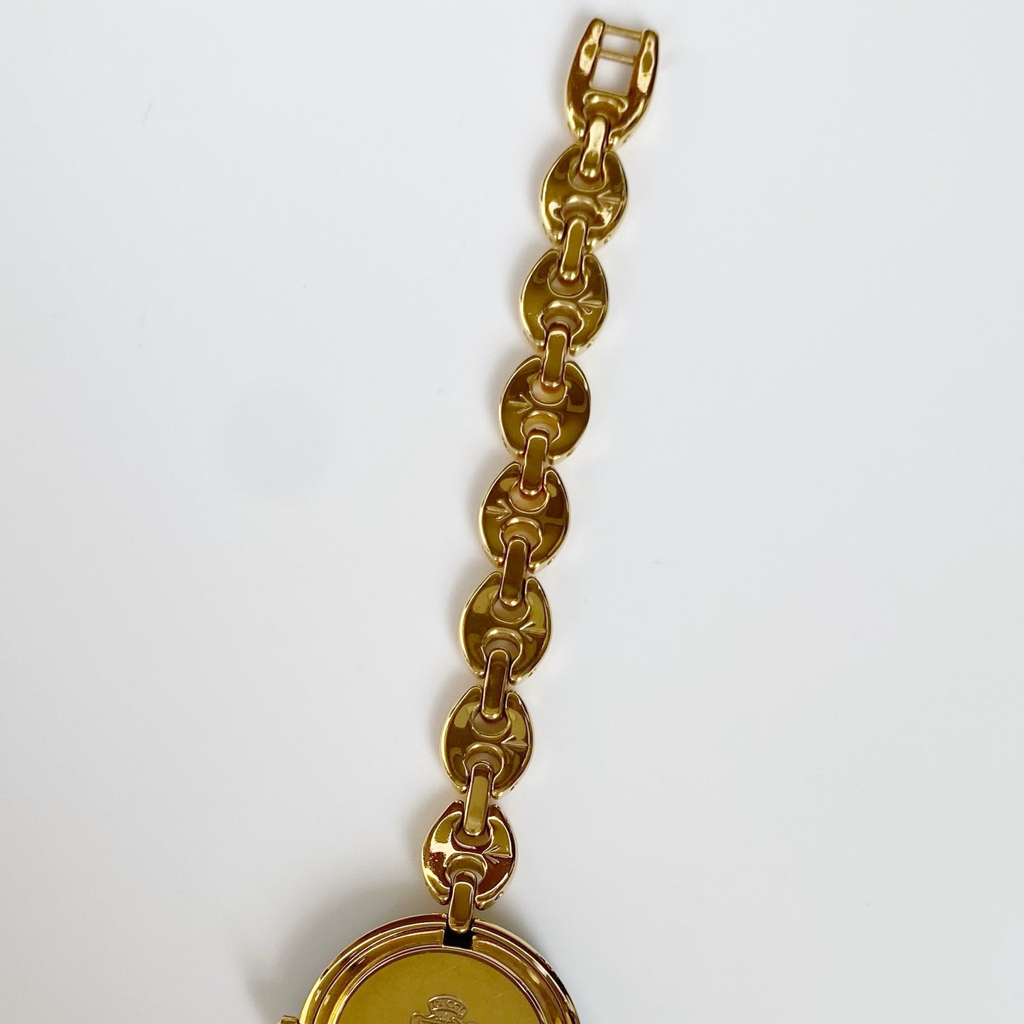 Gucci 1990s Interchangeable Bezel Gold Plated Watch with case, 6 bezels