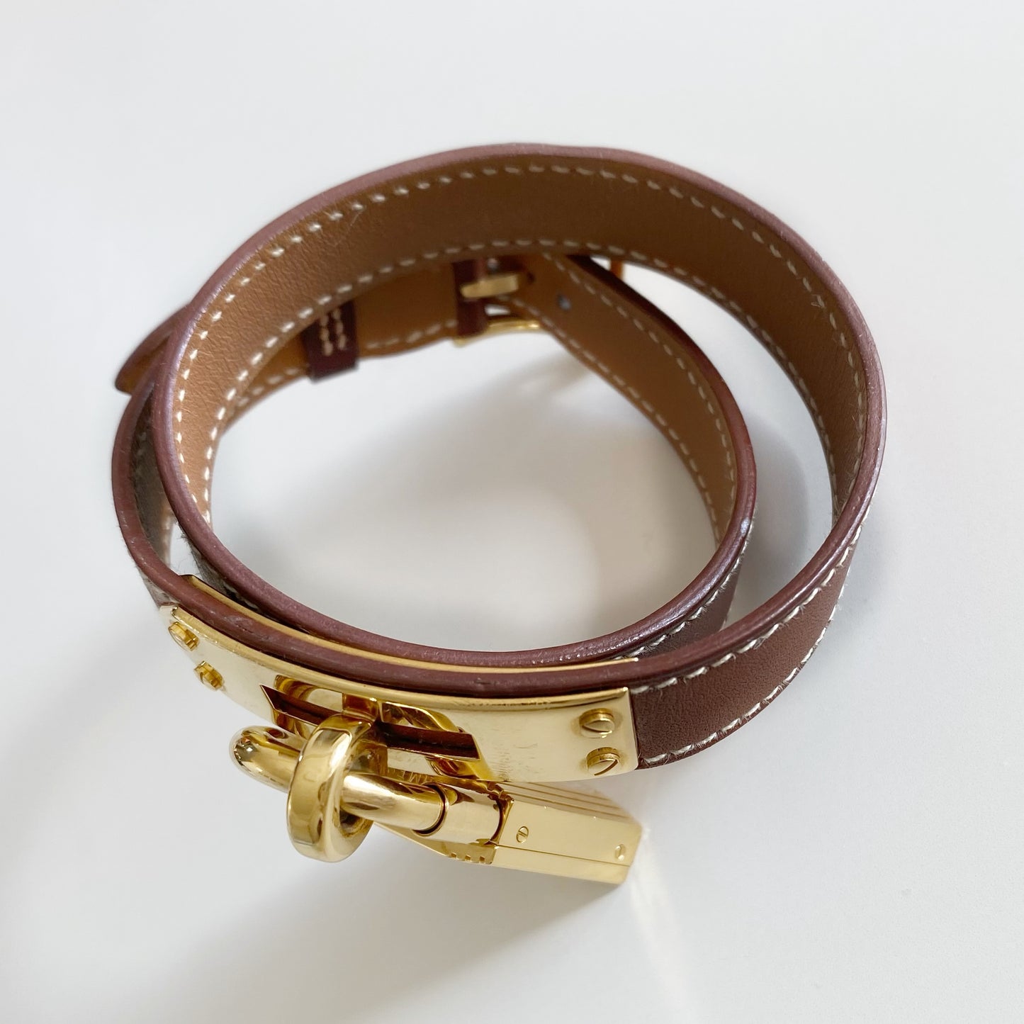 Hermes 1990s Kelly Gold Plated Watch