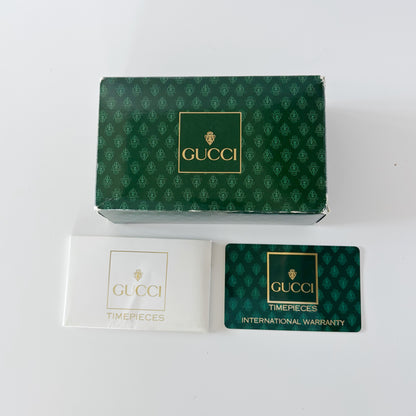 Gucci 1990s Interchangeable Bezel Gold Plated Bangle Watch with 12 bezels, case