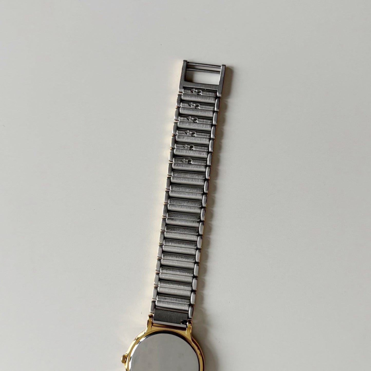 Yves Saint Laurent 1990s Navy Round Dial Two Tone Watch