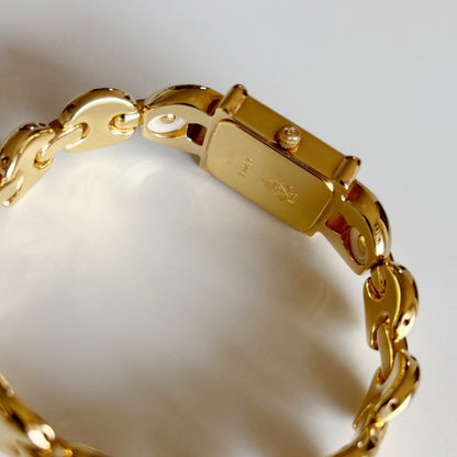 Gucci 1990s Interchangeable Strap Gold Plated Watch with 3 straps, case