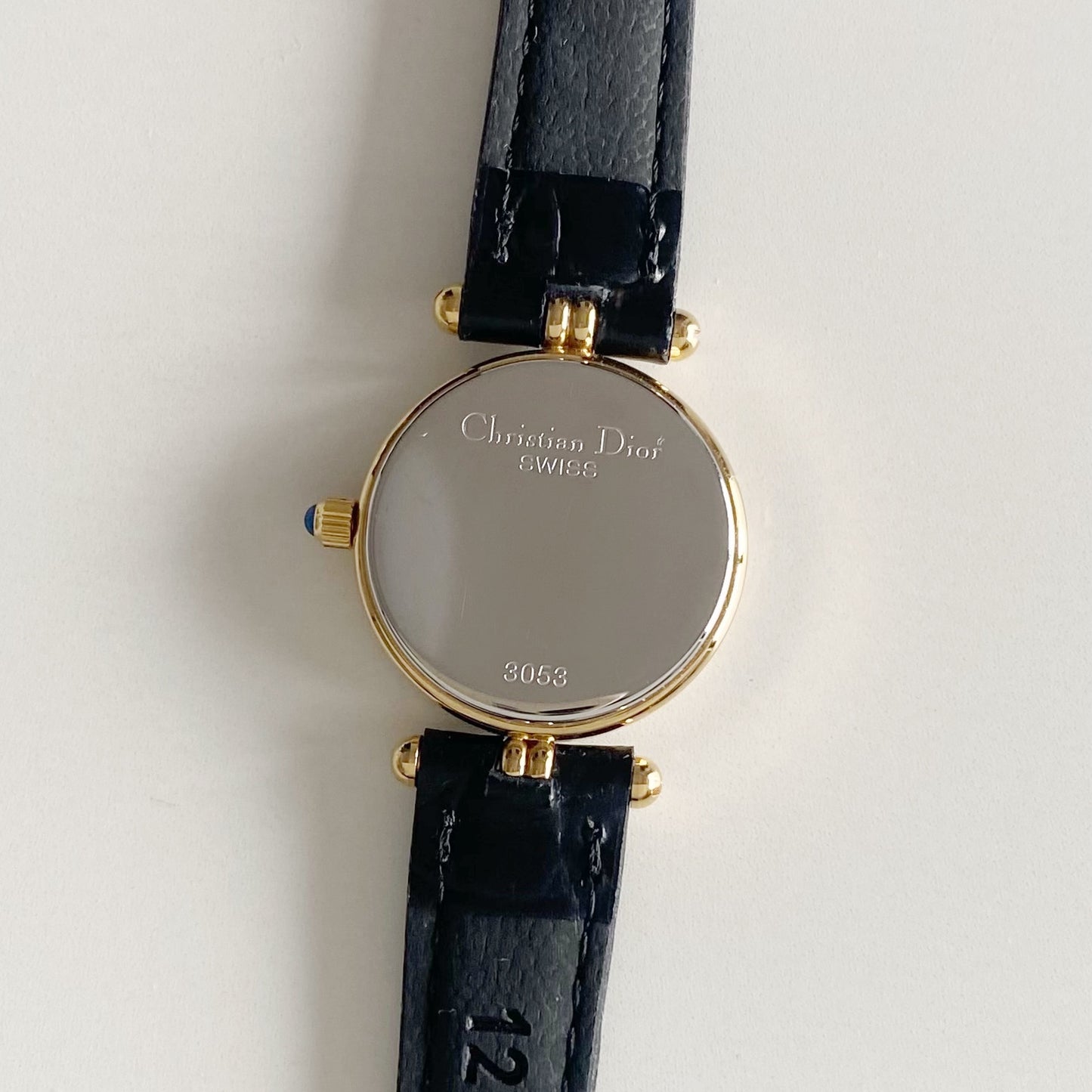 Dior 1990s Seashell Round Dial Gold Plated Watch