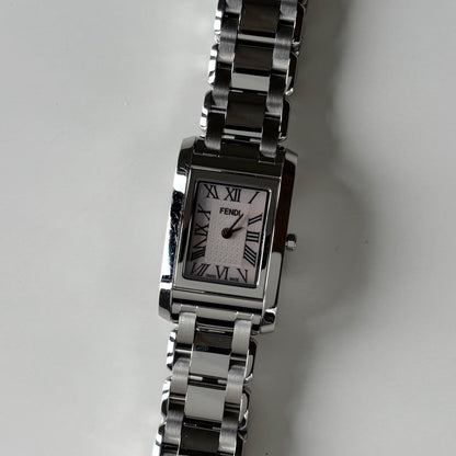 Fendi 1990s Seashell Dial Stainless steel Tank Watch