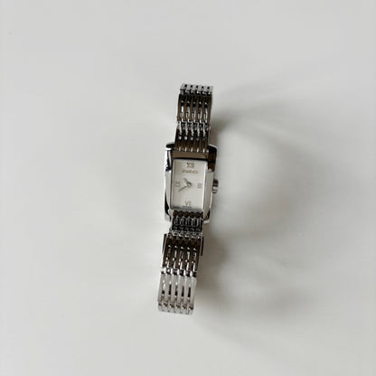 Gucci 1990s Rectangular Dial Silver Watch