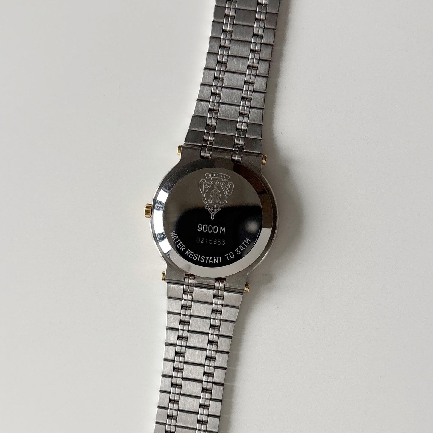 Gucci 1990s Round Dial Two Tone Gold Plated Watch (Large)
