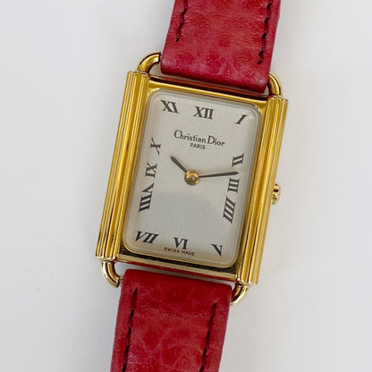 Dior 1990s CD Logo Dial Tank Watch