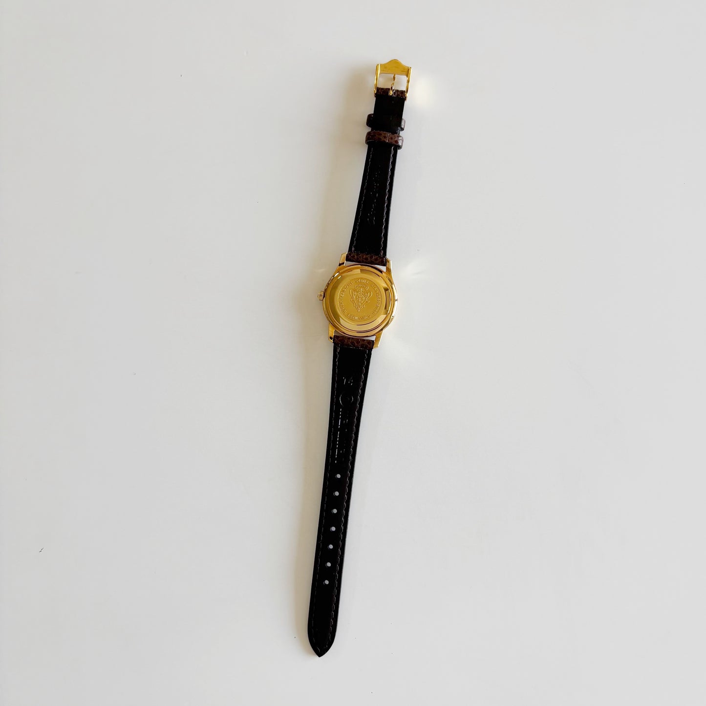 Gucci 1990s Date Round Dial Gold Plated Watch